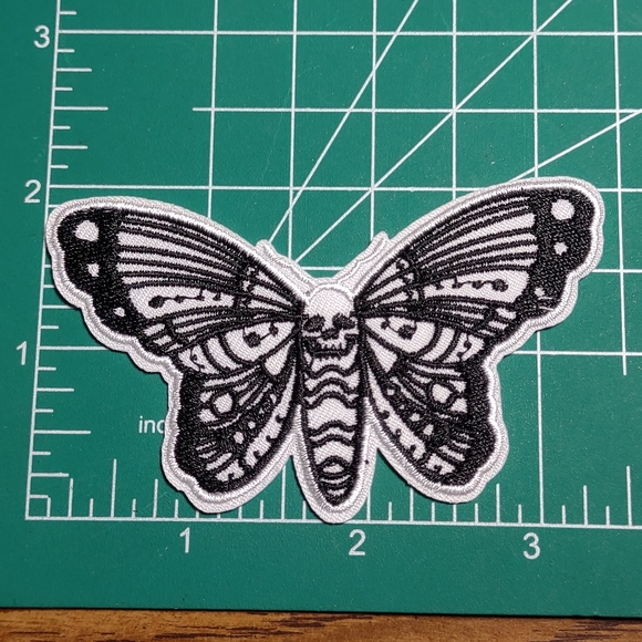 2/$10 Death Moth Black and White Patch - Picture 1 of 3